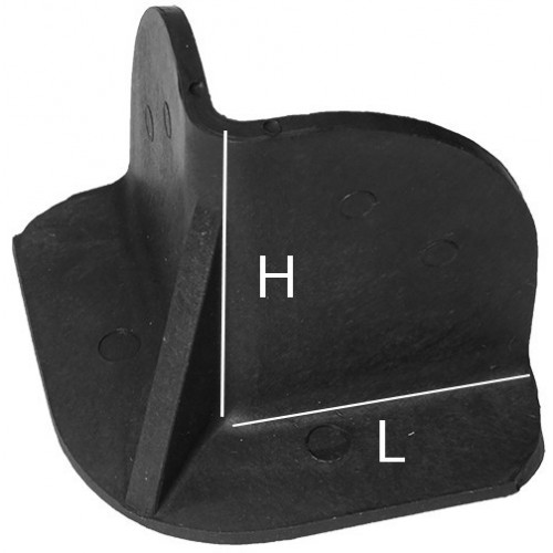 Wedge corner Wide. 29 Ht. 40 mm - Black