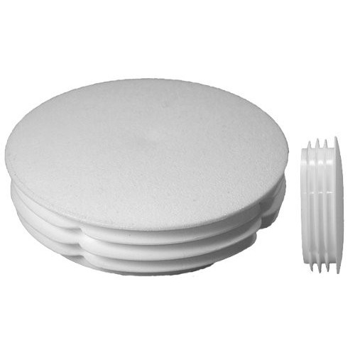 Embouts ronds convexes pour tube Ext. 45 mm - Ep. 0,8-2,5 - Blanc