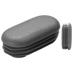 Embouts ovales incurvés pour tube Ext. 40x20 mm Ep. 0,8-2,5 - Gris