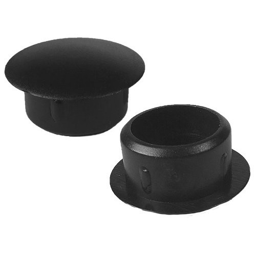 Plugs with flat head OD 10 Cover 15 Ht. 6,7 mm - PE Black