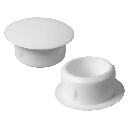 Plugs with flat head OD 10 Cover 12 Ht. 6,7 mm - PE White