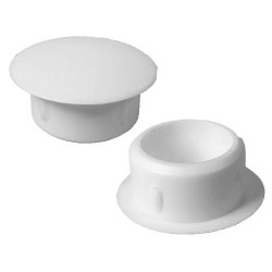Plugs with flat head OD 10 Cover 13 Ht. 6,7 mm - PE White
