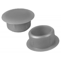 Plugs with flat head OD 10 Cover 12 Ht. 6,7 mm - PE Grey