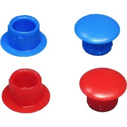 Caps à dessus plat Diam ext. 10 Col. 15 Ht. 6,7 mm - PE Noir