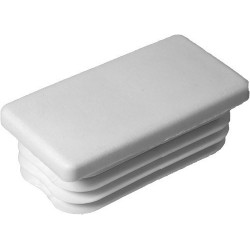 Embouts rectangulaires pour tube Ext. 70x40 mm - Ep. 4 - Blanc