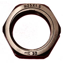 Contre écrou presse-étoupes M50x1.5 Ht 8 mm Clé 63-65 mm PA Noir