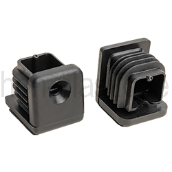 Traineau pour tube carré Ext. 20x20 mm - Ep. 1,5-2 - Noir