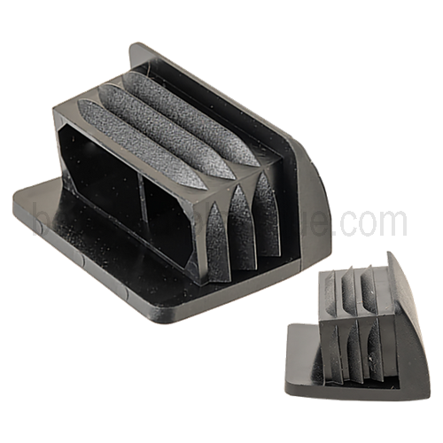 Traineau pour tube rectangle Ext. 30x20 mm - Ep. 1-2 - Noir