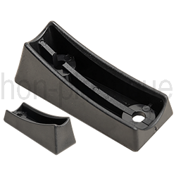 Patin courbe tube diam ext 25 L 71 mm 2 Trous évidé PE Noir