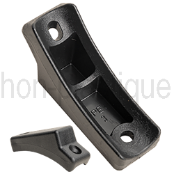 Patin courbe tube diam ext 25 L 72.5 mm 2 Trous évidé PE Noir