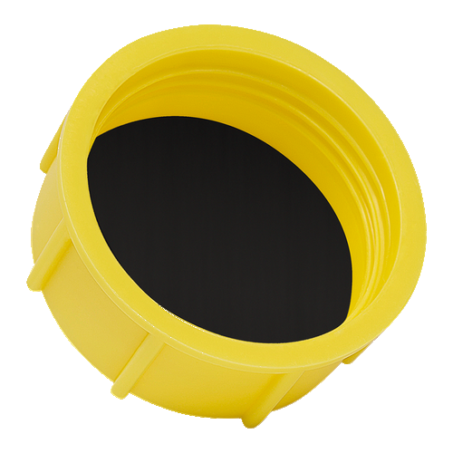 Threaded caps to cover 1/2x14 HDPE Yellow with sealing disk