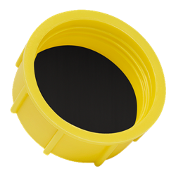 Threaded caps to cover 1 1/2x11 HDPE Yellow with sealing disk