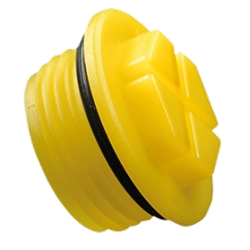 Threaded sealing plugs 1x11 HDPE Yellow with assembled O-ring