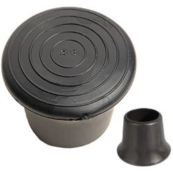 Ferrules for round tube ID 18 Ht. 24 mm Enlarged Base Soft PVC Black