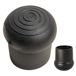 Ferrules for round tube ID 30 Ht. 39 mm - Heavy duty Soft PVC Black