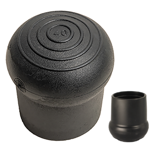 Ferrules for round tube ID 30 Ht. 39 mm - Heavy duty Soft PVC Black