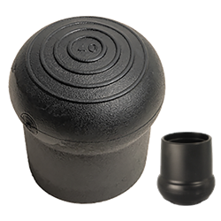 Ferrules for round tube ID 38 Ht. 45.5 mm - Heavy duty Soft PVC Black