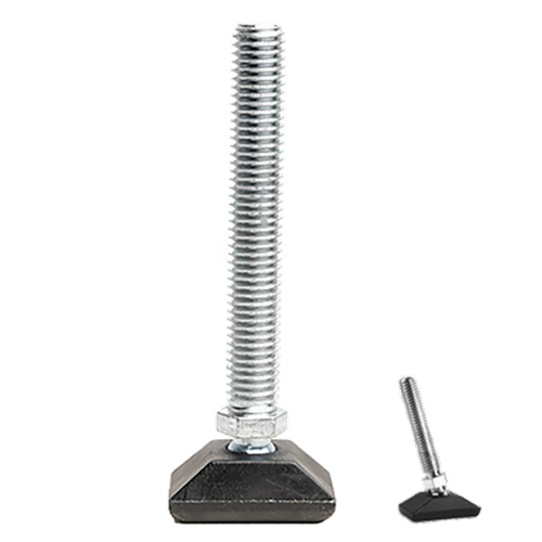 Pied réglable dim 50x25 Tige M10 Ht 60 mm inclinable 23° 400 kg maxi