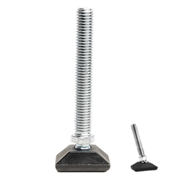 Pied réglable dim 50x25 Tige M8 Ht 30 mm inclinable 24° 400 kg maxi