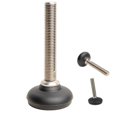 Pied réglable diam 120 Tige M20 Ht 100 mm inclinable 10° 2000 kg maxi