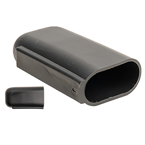 Slider for oval tube OD 30x15 L 60 mm - PE Black
