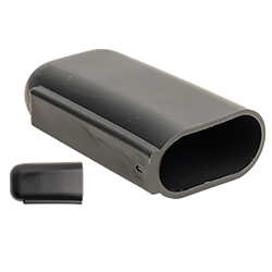 Slider for oval tube OD 35x20 L 60 mm - PE Black