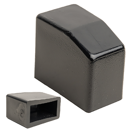 Slider for rectangular tube OD 20x15 L 25 mm - PE Black