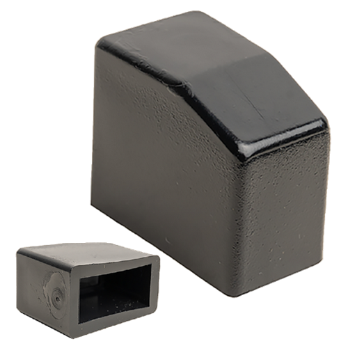 Slider for rectangular tube OD 40x20 L 38 mm - PE Black