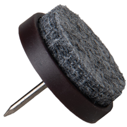 Patin à clouer diam 17 Ht 4 Clou diam 1.6 Ht 13 mm PS Marron feutre