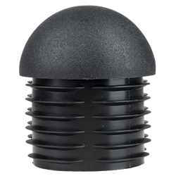 Embouts demi-sphériques pour tube Ext. 18 mm Ep. 1-2 - Noir