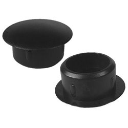 Plugs with flat head OD 13 Cover 17 Ht. 8,5 mm - PE Black