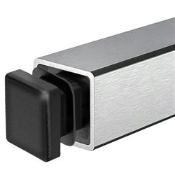 Embouts carrés pour tube Ext. 13x13 mm - Ep. 0,5-2 - Gris