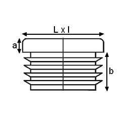 Embouts rectangulaires pour tube Ext. 140x10 mm - Ep. 3-6 - Noir