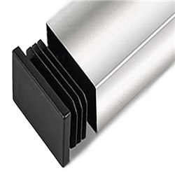 Rectangular inserts for tube OD 75x25 mm Wall 1-3 - Black