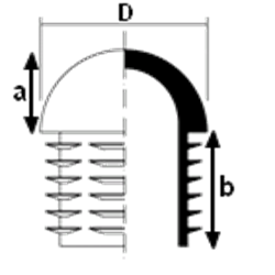 Embouts demi-sphériques pour tube Ext. 28 mm Ep. 1-2 - Noir