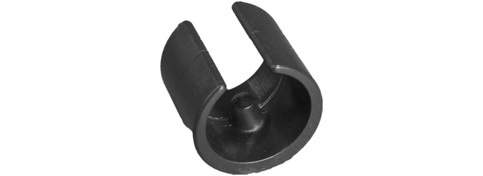 Clamp shell glide for round tube