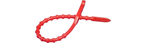 Lien et collier de serrage plastique – Clips détachable - Rouge