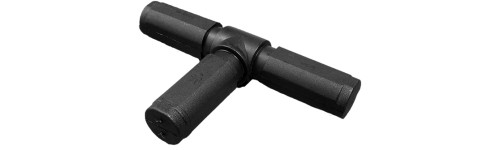 Multi-way round tube connectors - T Round Black